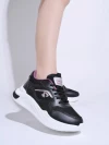Stylestry Lace-up Comfortable Black Sports Shoes For Women & Girls