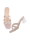 Stylestry Stylish Embellished Rhinstone Detailed Rose-Gold Heels For Women & Girls