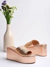 Stylestry Embellished Sequence Detailed Pink Platform Heels For Women & Girls