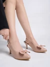 Stylestry Pointed Toe and Bow Detailed Peach Pumps For Women & Girls