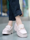 Stylestry Stylish Solid Buckle Detailed Beige Pumps For Women & Girls