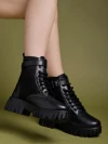 Stylestry Smart Casual Side Chain Detailed Black Boots For Women & Girls