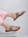 Stylestry Ethnic Black Kolhapuri Flats For Women & Girls