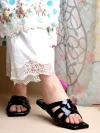 Stylestry Solid Square Toe Casual Black Flats For Women & Girls