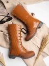 Stylestry Stylish Casual Comfortable Tan Boots with elegant Lace-up Style For Women & Girls