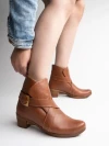 Stylestry Stylish side buckle detailing Tan Boot For Women & Girls