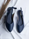 Stylestry Womens & Girls Navy Blue Embellished Mules with Bows Flats