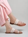 Stylestry Ethnic White Kolhapuri Flats For Women & Girls