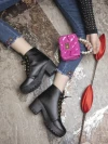 Stylestry Womens & Girls Black High-Top Platform Heeled Boots