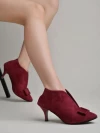 Stylestry Solid Bow Detailed Cherry Pumps For Women & Girls
