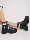 Stylestry Smart Casual Lace-up Detailed Black Boots For Women & Girls