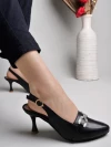 Stylestry Classy Slingback Black Pumps For Women & Girls