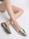 Stylestry Pointed Toe Buckle Detailed Golden Bellies For Women & Girls