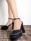 Stylestry Chunky Platform Black High Heels For Women & Girls