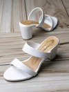 Stylestry Womens & Girls White Solid Block Heels
