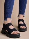 Stylestry Comfortable  & Sporty Black Sandals For Women & Girls