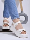 Stylestry Comfortable  & Sporty White Sandals For Women & Girls