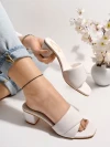 Stylestry Stylish Solid White Block Heels For Women & Girls