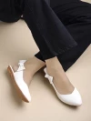 Stylestry Casual Side Bow Detailed White Flat Belly For Women & Girls