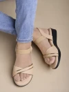 Stylestry Solid Comfortable Beige Sandals For Women & Girls