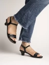 Stylestry Womens & Girls Black Embellished Kitten Heels