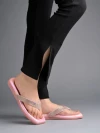 Stylestry Rhinestone Décor Stylish Pink Flats For Women & Girls