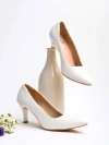 Stylestry Quilted Design White Pumps For Women & Girls