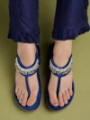 Stylestry Ethnic Wear Blue Flat Sandals For Women & Girls