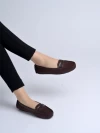Stylestry upper Suede Detailed Brown Loafers For Women & Girls