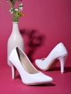 Stylestry High Heels Solid Patent White Pumps For Women & Girls