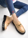 Stylestry Smart Casual Chain Detailed Tan Loafers For Women & Girls