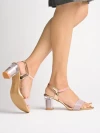 Stylestry Women's & Girl's Copper Transparent Block Heels Sandals