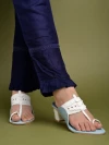 Stylestry Classic Heeled Blue Kolhapuri For Women & Girls