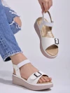 Stylestry Slingback White Platform Heels For Women & Girls