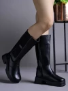 Stylestry Smart Casual Black Long Boots For Women & Girls