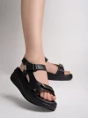 Stylestry Comfortable Black Doctor Sole Heels For Women & Girls