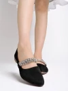 Stylestry Embellished Slip-On Black Bellies For Women & Girls