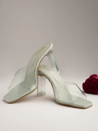 Shoetopia Women & Girls Green Block Heels