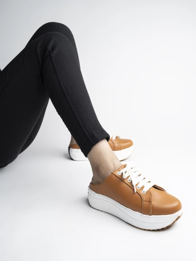 Shoetopia Sneaker Smart Casual Comfortable Walking Tan Shoes For Women & Girls