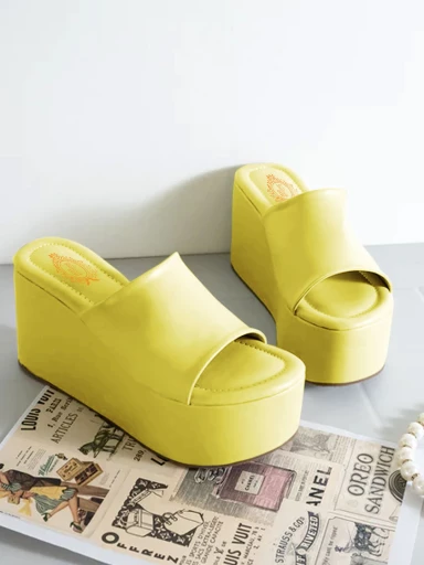 Shoetopia Fashionable Solid Green Platform Heels For Women & Heels