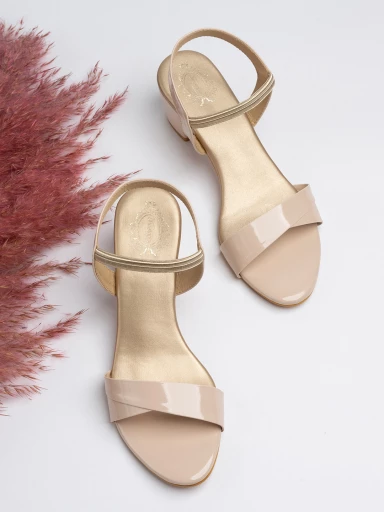 Shoetopia Women's & Girl's Cream Pointed Toe Block Heels