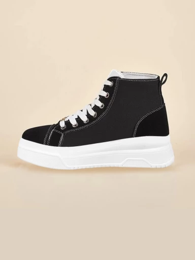 Shoetopia Sneaker Smart Casual Comfortable Walking Black Shoes For Women & Girls