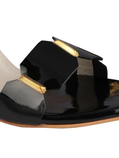 Shoetopia Womens & Girls Black Backstrap Solid Block Heels