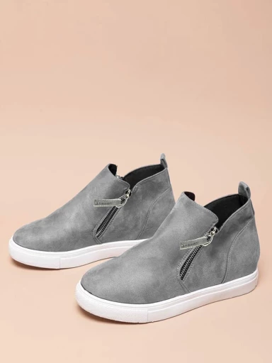 Shoetopia Casual Comfotable Smart Casual Grey Sneakers For Women & Girls