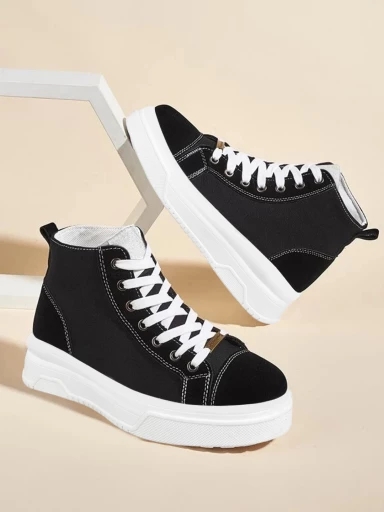 Shoetopia Sneaker Smart Casual Comfortable Walking Black Shoes For Women & Girls