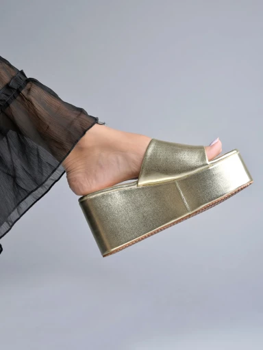 Shoetopia Embellished Golden Platform Heels For Women & Heels