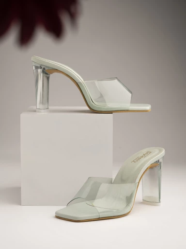 Shoetopia Women & Girls Green Block Heels