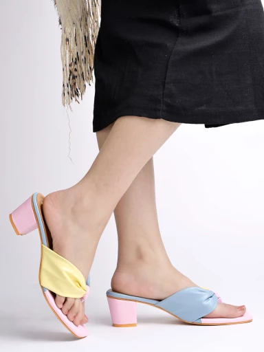 Shoetopia Women Multi Colored Block Heels