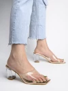 Shoetopia Womens & Girls Pink & Transparent Block Heels