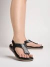 Shoetopia Slingback Black Flat Sandals For Women & Girls